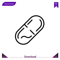 pill medical icon vector . Best modern, simple, isolated, application ,medical icons, logo, flat icon for website design or mobile applications, UI / UX design vector format