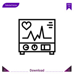 cardiogram medical icon vector . Best modern, simple, isolated, application ,medical icons, logo, flat icon for website design or mobile applications, UI / UX design vector format