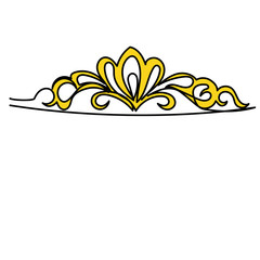vector, isolated, simple golden silhouette diadem, icon © zolotons