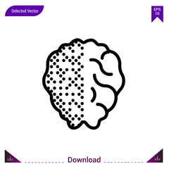 brain  icon vector . Best modern, simple, isolated, application ,medical icons, logo, flat icon for website design or mobile applications, UI / UX design vector format