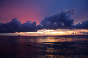 sunset over the sea, amazing colours