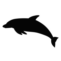 Fototapeta premium vector, isolated, silhouette of a dolphin is swimming, one
