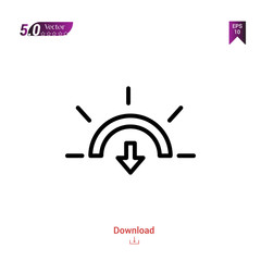 Outline sunset  icon. sunset icon vector isolated on white background. Graphic design, material-design,weather icons mobile application, logo, user interface. EPS 10 format vector