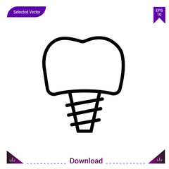 implants icon vector . Best modern, simple, isolated, application ,medical icons, logo, flat icon for website design or mobile applications, UI / UX design vector format