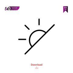 Outline sun icon. sun icon vector isolated on white background. Graphic design, material-design,weather icons mobile application, logo, user interface. EPS 10 format vector