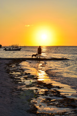 Fototapeta premium Stunning sunset in Holbox Island