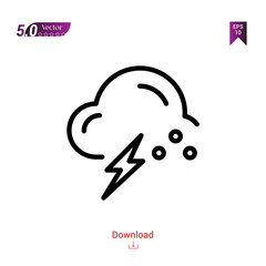 Outline storm icon. storm icon vector isolated on white background. Graphic design, material-design,weather icons mobile application, logo, user interface. EPS 10 format vector