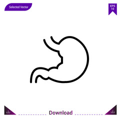 stomach icon vector . Best modern, simple, isolated, application ,medical icons, logo, flat icon for website design or mobile applications, UI / UX design vector format
