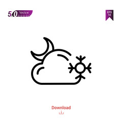 Outline snowing  icon. snowing  icon vector isolated on white background. Graphic design, material-design,weather icons mobile application, logo, user interface. EPS 10 format vector