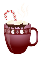 Mug chocolat chaud avec guimauves