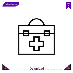 first-aid-kit icon vector . Best modern, simple, isolated, application ,medical icons, logo, flat icon for website design or mobile applications, UI / UX design vector format