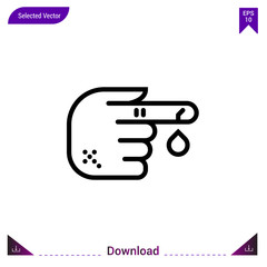 finger medical icon vector . Best modern, simple, isolated, application ,medical icons, logo, flat icon for website design or mobile applications, UI / UX design vector format