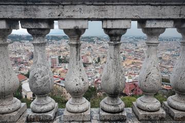 Fototapeta premium Napoli from avove on a cloudy day