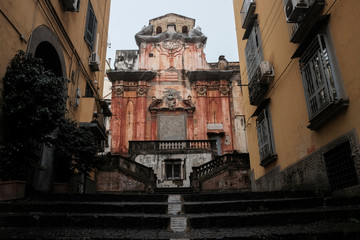 Fototapeta na wymiar Old Church in Napoli - Santissima Trinità alla Cesarea