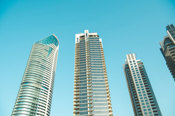 Fototapeta na wymiar Dubai office buildings Skyscrapers