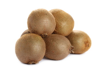 Kiwi fruits pile isolated on white background