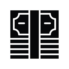 finance banking and money related bank note bundle vector in solid style