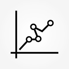 line graph icon. simple outline line graph vector icon. on white background.