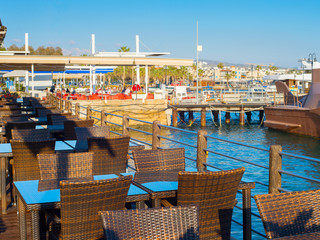 Sea restaurant Paphos port Cyprus