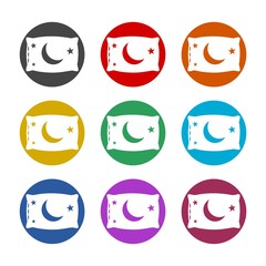 Pillow color icon set isolated on white background