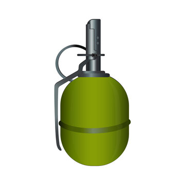 Hand anti-personnel grenade on a white background