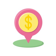 finance banking and money related dollar location vector in flat design