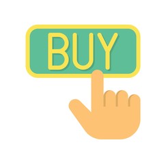 finance banking and money related buy tag and hand vector in flat design