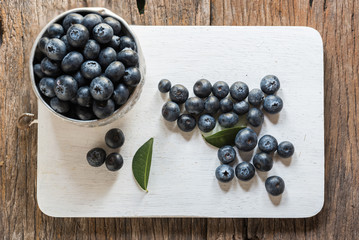 blueberries on wood