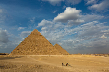 Fototapeta na wymiar Great pyramids on the plateau of Giza, Egypt, Africa.