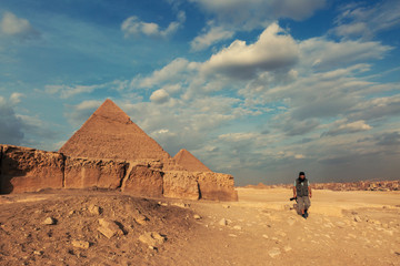 Great pyramids on the plateau of Giza, Egypt, Africa.