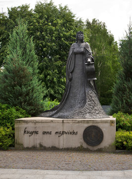 Monument To Princess Anna Mazowiecka In Ostrow Mazowiecka. Poland