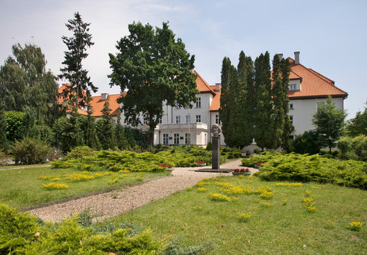Park of high School of Nicolaus Copernicus in Ostrow Mazowiecka. Poland