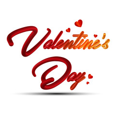3d Handwritten lettering Happy Valentine day with hearts on background. Place for text. Vector illustration for Happy  Valentines, greeting card, wedding.