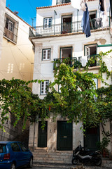 Charming houses in Alfama district, Lisbon, Portugal