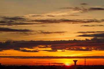 sunset over sea