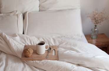 Fototapeta na wymiar Breakfast in bed