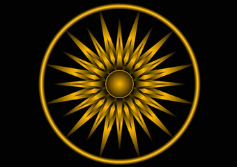 Bronze Mandala on black background