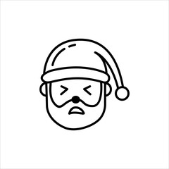 Christmas Santa Claus Emoticon Icon. Santa Claus Face Custom Vector Icon. Clean and Simple Christmas Icon