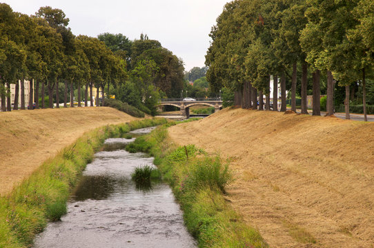 Mandau River In Zittau. Germany