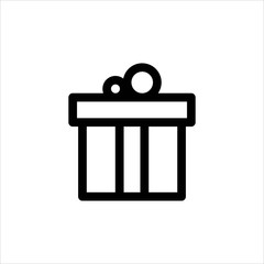 Christmas Gift Box Icon. Custom Box Gift Vector Icon. Clean and Simple Christmas Icon.