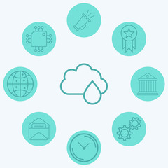 Fototapeta premium Rain vector icon sign symbol