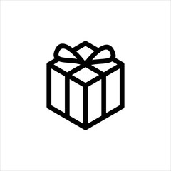 Christmas Gift Box Icon. Custom Box Gift Vector Icon. Clean and Simple Christmas Icon.