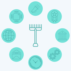 Rake vector icon sign symbol