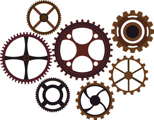 Steampunk cogs and gears, vintage wheels