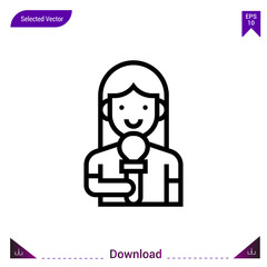 journalist   icon vector . Best modern, simple, isolated, application ,journalist icons, logo, flat icon for website design or mobile applications, UI / UX design vector format