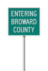Vector illustration of the Entering Broward County green road sign
