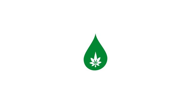 CBD.  Cannabidiol Oil Logo in motion graphic 4K video