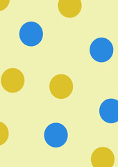 Blue and yellow Polka Dot seamless pattern. For plaid, tablecloths, clothes, shirts, dresses, paper, bedding, blankets, quilts and other textile products. Vector illustration.