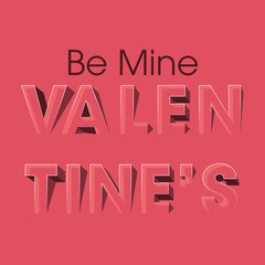 Valentines Day elegant hand text banner. Valentine greeting card template with calligraphy happy valentine`s day and heart on background. Vector illustration