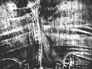 Distress grunge vector textures of fabric. Black and white background. EPS 8 illustration